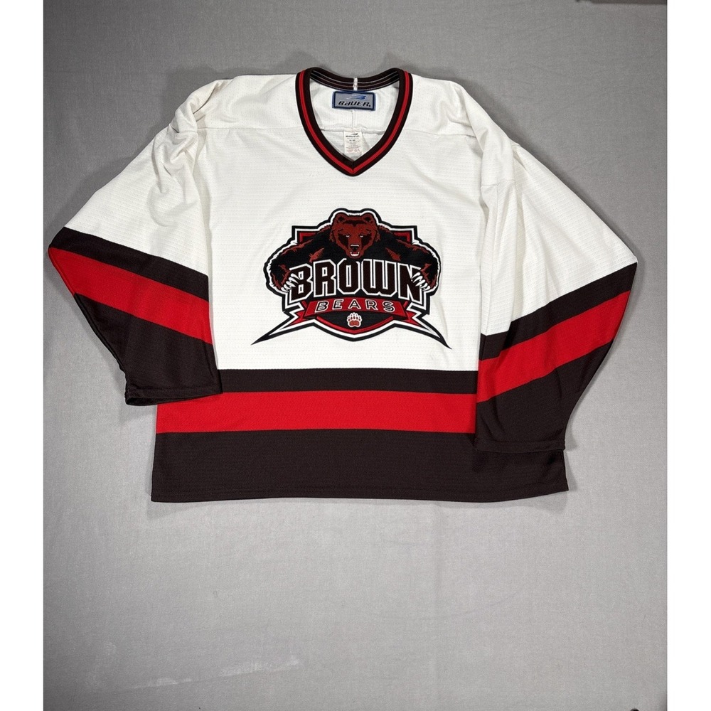 Brown Bears Hockey Jersey Mens Large Bauer Home White NCAA